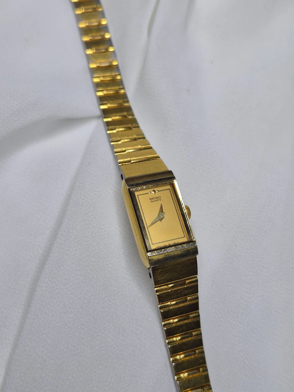Seiko Women’s Gold-Tone Rectangular Bracelet Watch